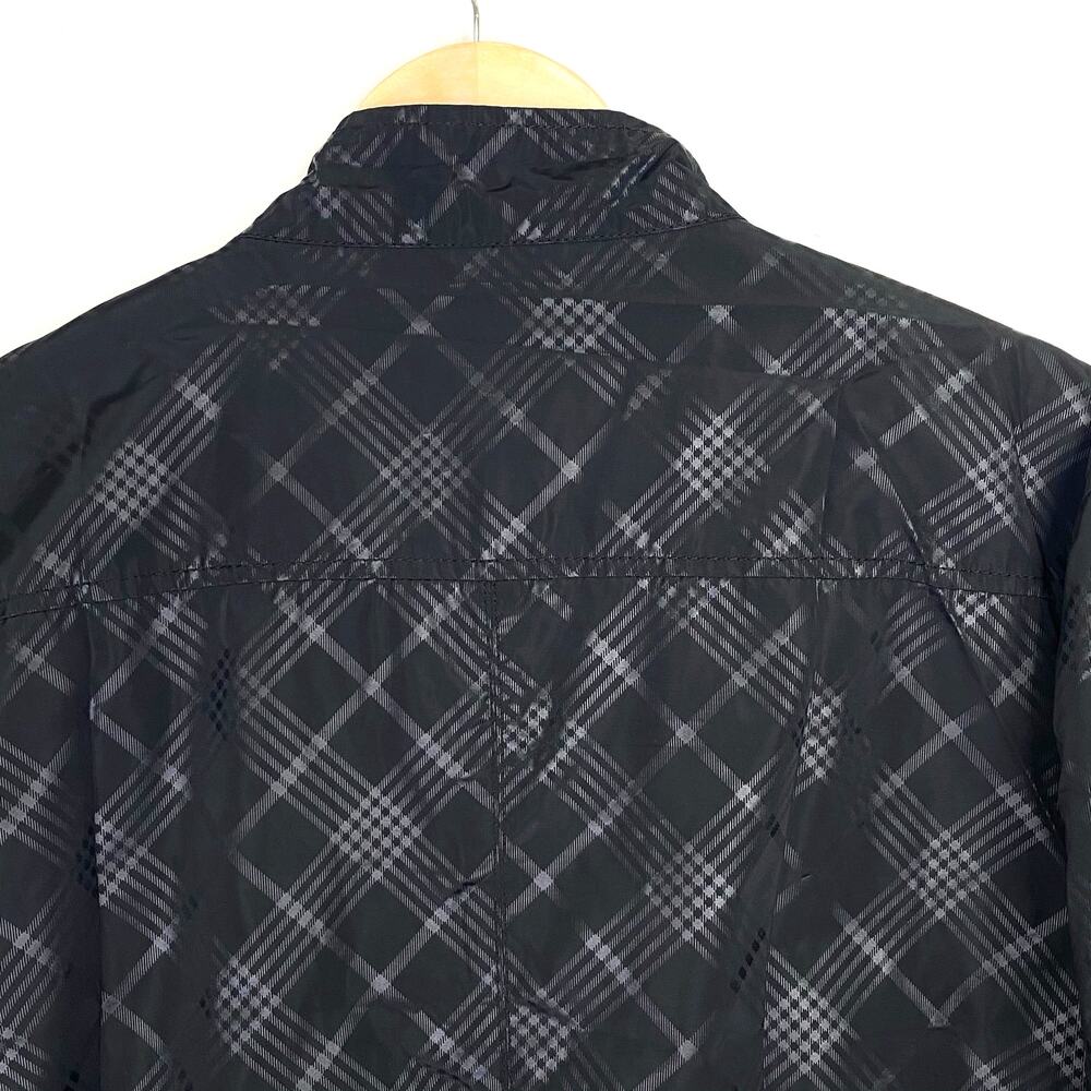 Jack & Jones Hartford Bomber Jacket Mens Sz XXL Black Plaid Hooded Motorcycle - Picture 10 of 15